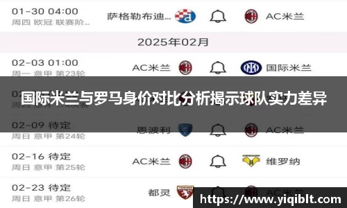 国际米兰与罗马身价对比分析揭示球队实力差异